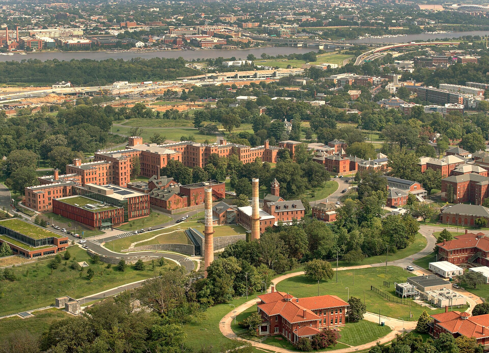An aerial view of the U.S. Department of Homeland Security Headquarters, St. Elizabeths West Campus, in Washington, D.C., September 8, 2021.