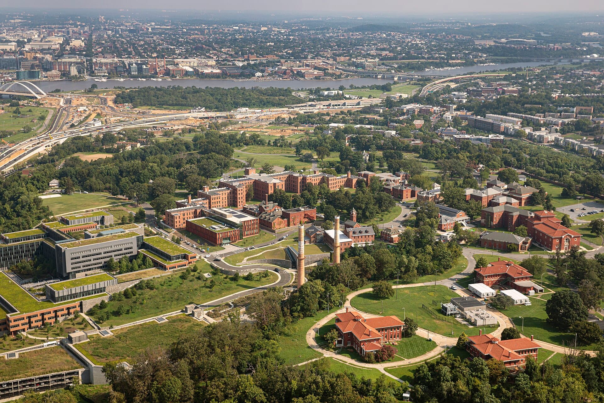 An aerial view of the U.S. Department of Homeland Security Headquarters, St. Elizabeths West Campus, in Washington, D.C., September 8, 2021.CBP photo by Glenn Fawcett