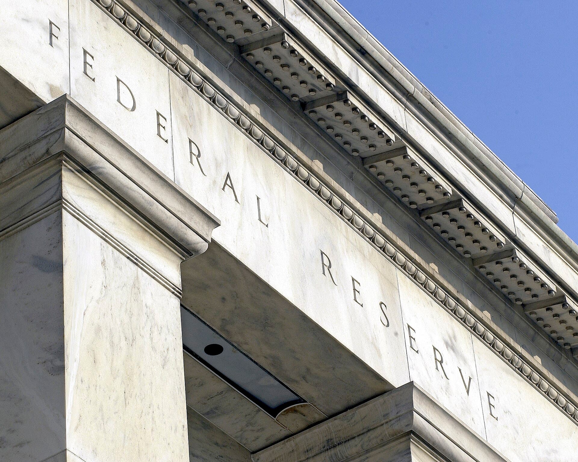 A close up of the Marriner S. Eccles building.