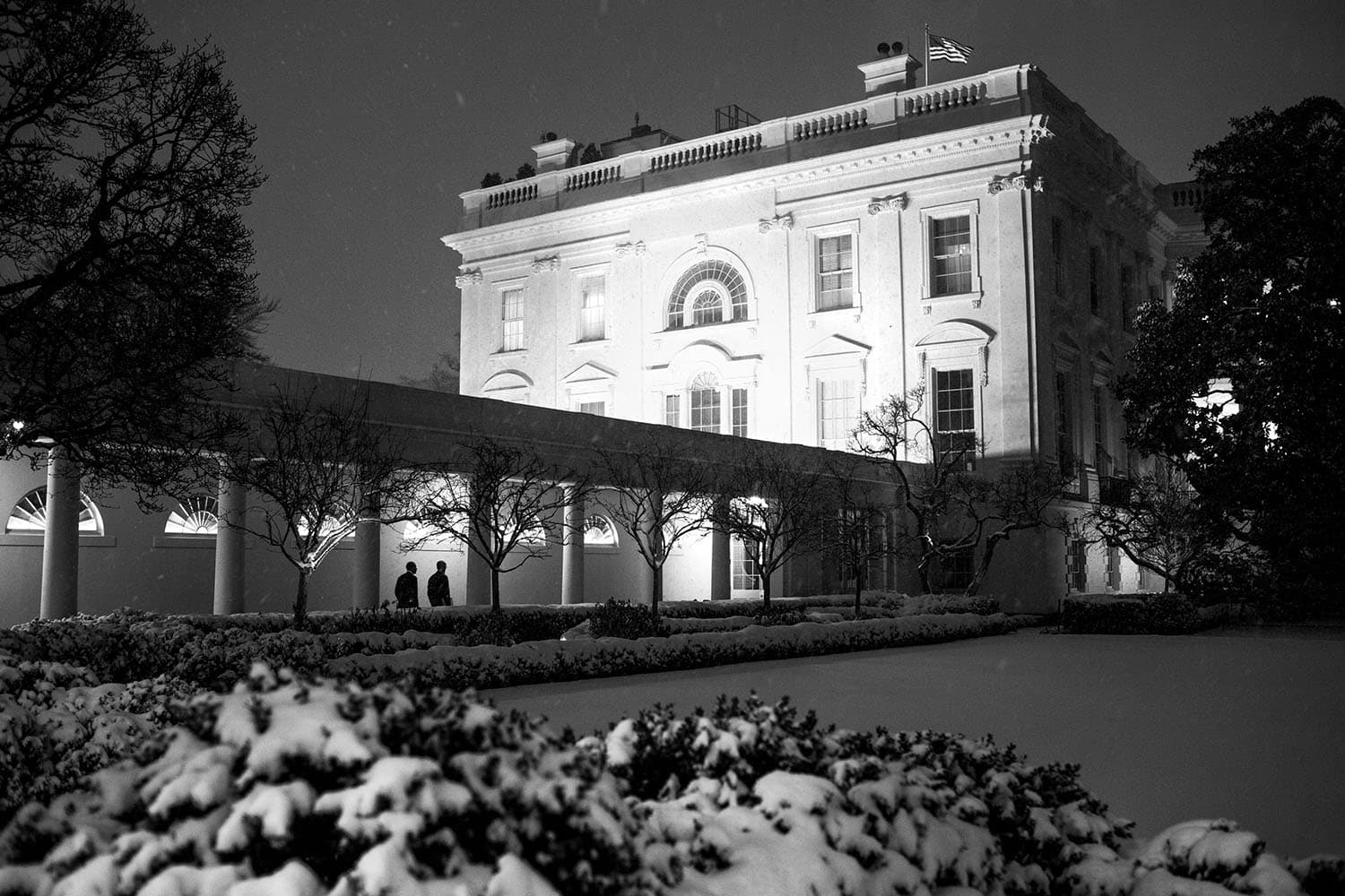 President Barack Obama walks with Chief of Staff Denis McDonough after a day of meetings in the West Wing of the White House, Jan. 21, 2014. (Official White House Photo by Pete Sou